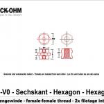 Hexagonal UL94V0-2xFiletage intérieur-L15mm