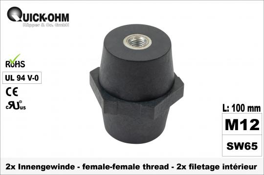 Busbar-insulator-UL94-Vo-female-female-length100mm