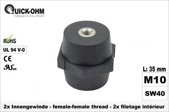Busbar-insulator-UL94-V0-female-female-length35mm