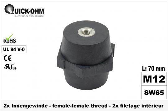 Busbar-insulator-UL94-Vo-female-female-length70mm