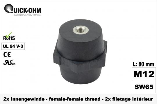 Busbar-insulator-UL94-Vo-female-female-length80mm