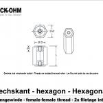 Hexagonal-Plein-2xFiletage intérieur-L50mm