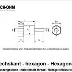 Hexagonal-Filetage-intérieur-extérieur-L26mm-P10-10
